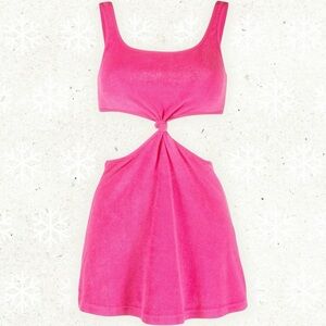 NWT SOLID & STRIPED ‘Bailey’ Mini Dress in Solid Terrycloth in “Strawberry” Pink